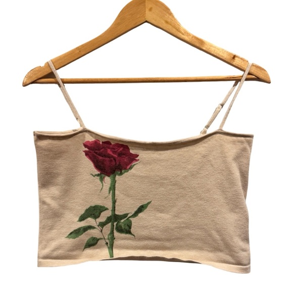 Commense Tops - Commense Knit Rose Crop top Size XL